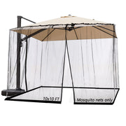 SOOSPE-MZ front view of full umbrella net protecting seating area