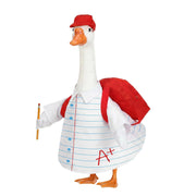 Soulchen front view of back-to-school goose outfit showing cheerful look