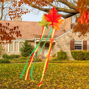 Soulchen front view of multicolor maple leaf windsock brightening porch