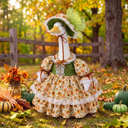 Soulchen front view of full outfit showing cheerful autumn curb appeal