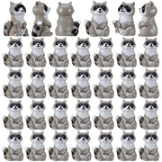 Soulchen front view of 50 mini raccoon figurines showing bulk packaging and benefit of value