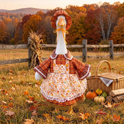 Soulchen porch goose front view showing festive harvest outfit and improved curb appeal