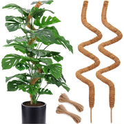 Soupiar front pack showing two 60-inch moss poles and included jute rope for easy support