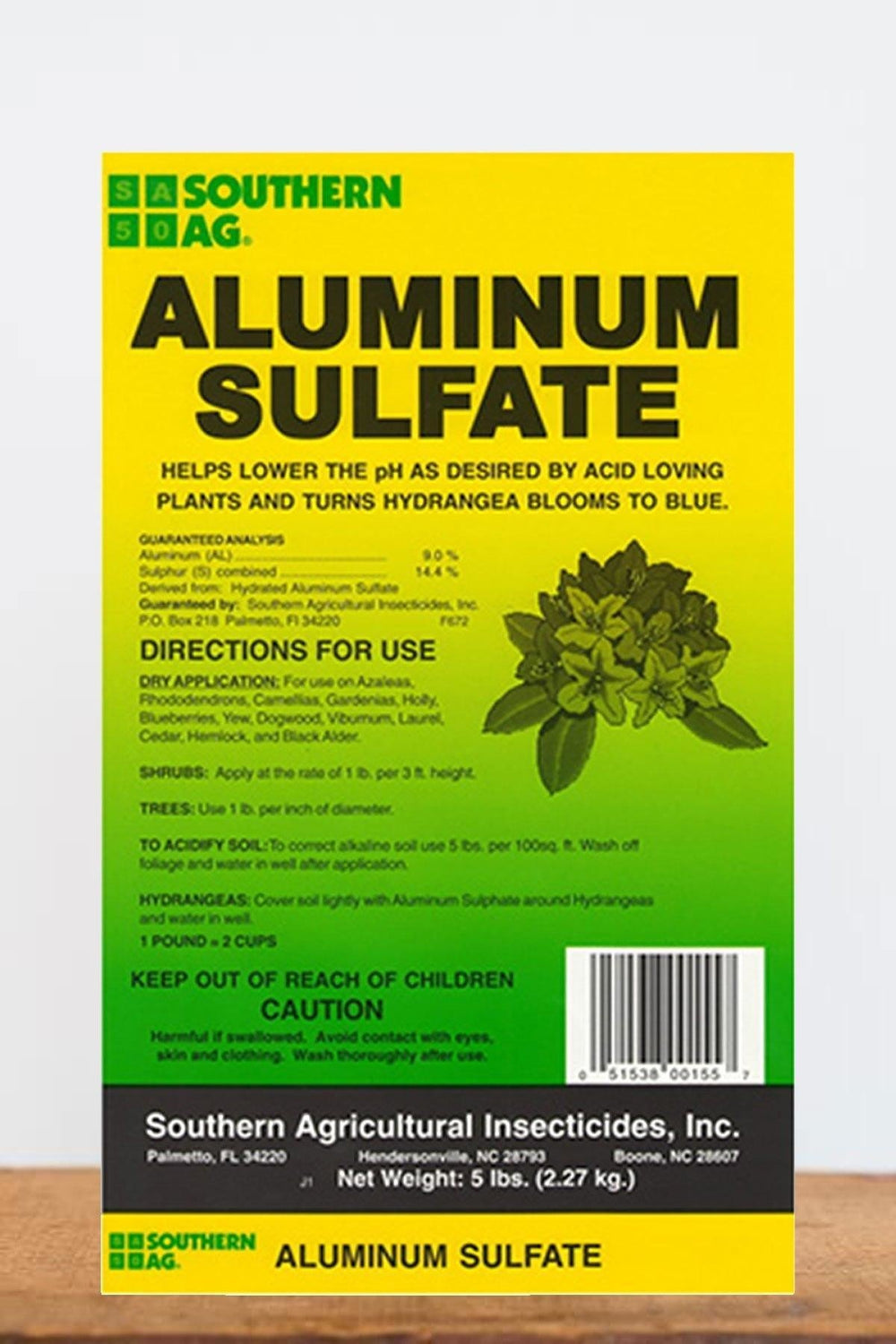 Southern Ag 5 lb front packaging showing product and quick-use benefits
