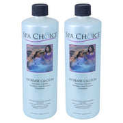 SpaChoice front packaging showing two 1‑quart bottles and clear dosing benefit