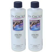 SpaChoice front packaging shows two 1-pint bottles protecting spas from stains