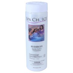 SpaChoice open container with white granules visible for easy dosing