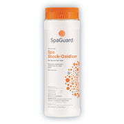 SpaGuard front packaging showing 35 oz container and clear usage labeling for maintenance