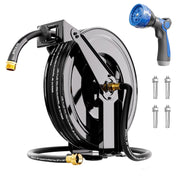 SPECILITE front view of retractable hose reel showing compact storage and tidy appearance