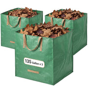 SPEPLA front view of three heavy-duty yard waste bags showing capacity benefit