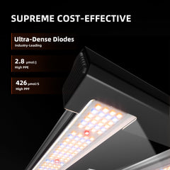 Spider Farmer close-up on Bridgelux diodes highlighting efficient light source benefit