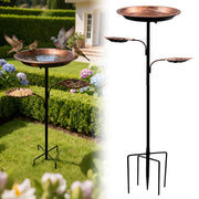 SPOKKI front view antique bronze bird bath showing design and curb appeal