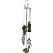 Spoontiques front view of Wizard of Oz wind chime showing themed charms and tubes; decorative focal point