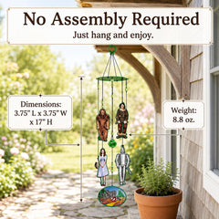 Spoontiques wind chime suspended on a porch hook providing ambient melodies for outdoor relaxation