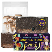 SPORE SORCERY front packaging showing sealed all-in-one bag and benefits