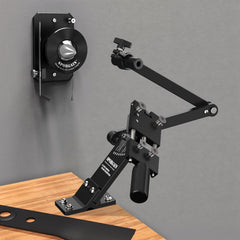 SporGain sharpener close-up showing blade clamp and angle adjustment for precision