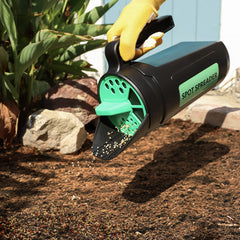 Spot Spreader in use spreading salt on walkway for safer traction benefit