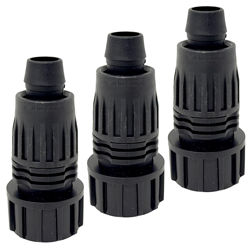 Sprinkland adapter front view showing compact connection and durable finish