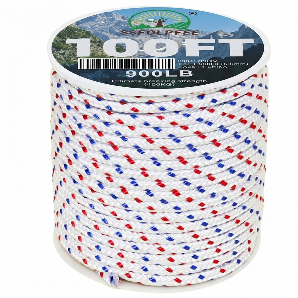 SSFOLPFEE spool front view showing 100FT rope and commercial strength