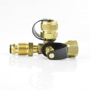 Stanbroil brass tee adapter front view showing ports and threaded fittings for durable connections