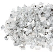 Stanbroil front bag showing platinum reflective fire glass and clear labeling for easy selection