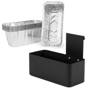 Stanbroil grease pan front view showing durable steel and easy handling benefit