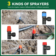 STARREY assortment of 40 emitters arranged to show adjustable water delivery options
