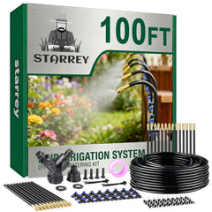 STARREY front packaging showing complete 100ft kit and included components for quick setup