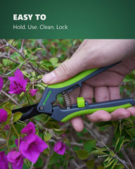 STAYGROW handle detail showing ergonomic grip to reduce hand fatigue