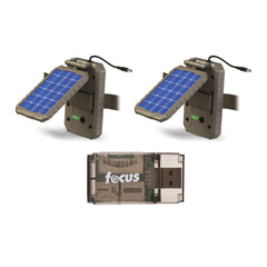 Stealth Cam front view of panel and bundle showing durable casing and included card reader benefit