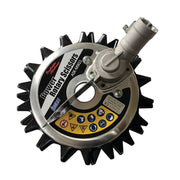 Stens front assembly showing complete power rotary scissors head and fitment benefit