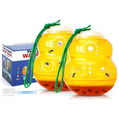 Stingmon front packaging showing two hanging wasp traps and labels for quick setup benefit