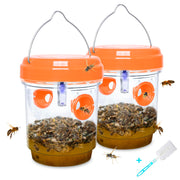 Stingmon front view of hanging trap shows weatherproof body and color option benefit