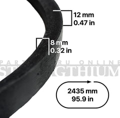Strongthium belt being measured at 96-1/2 inches to verify correct sizing