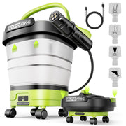 StupidFrog front view showing unit and hose for convenient outdoor cleaning