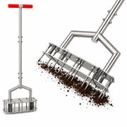 Sturdon aerator front view showing stainless steel frame and spikes for long-lasting rust resistance