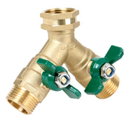 STYDDI front view of solid brass splitter showing durable build and reliable flow