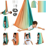 SUCHDECO front view of sensory swing showing shape and entrance, promotes cozy containment