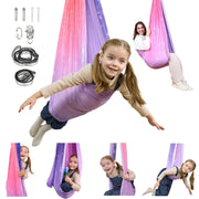 SUCHDECO front view of sensory swing showing full cocoon and color, comfortable support