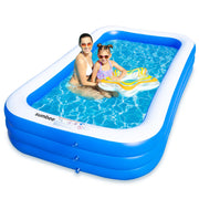 Sumbee front view of inflated family pool showing roomy space and quick setup benefit