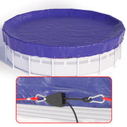 SUMMERBUDDY front view of 24 ft round winter pool cover showing full fit and overlap benefit