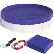 SUMMERBUDDY front view showing full 28ft cover protecting pool