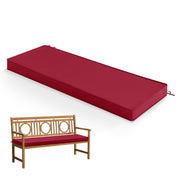 Summsun bench cushion front view showing burgundy color and neat finish adds curbside comfort