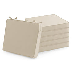 Summsun front view of six beige cushions showing neat finish and ready-to-use comfort