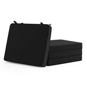 Summsun front view of four black patio cushions showing fit and look, durable seating