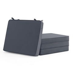 Summsun front view of four dark grey cushions showing neat fit and style