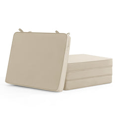 Summsun front view of set of four cushions showing neat beige finish and fit