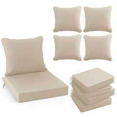 Summsun front view of four cream cushions showing neat fit and style benefit