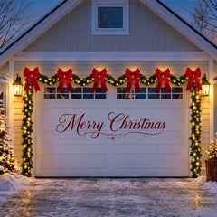 Suncalla front view on garage showing full festive transformation and curb appeal