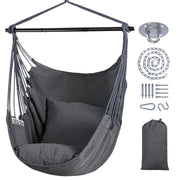 suncreat front view hammock chair showing roomy seat and inviting comfort